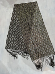 vintage edit thirty-four | black and gold glitter tassel scarf