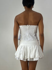 💻‼️ white pinstripe corset style bandeau