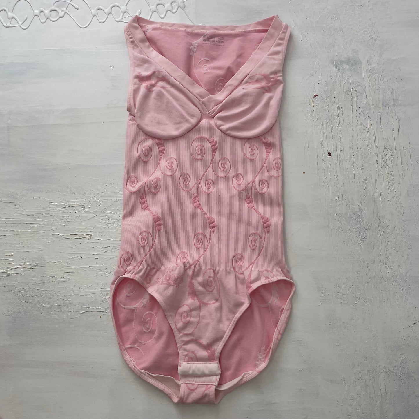 GRUNGE COQUETTE DROP | small pink patterned shapewear bodysuit