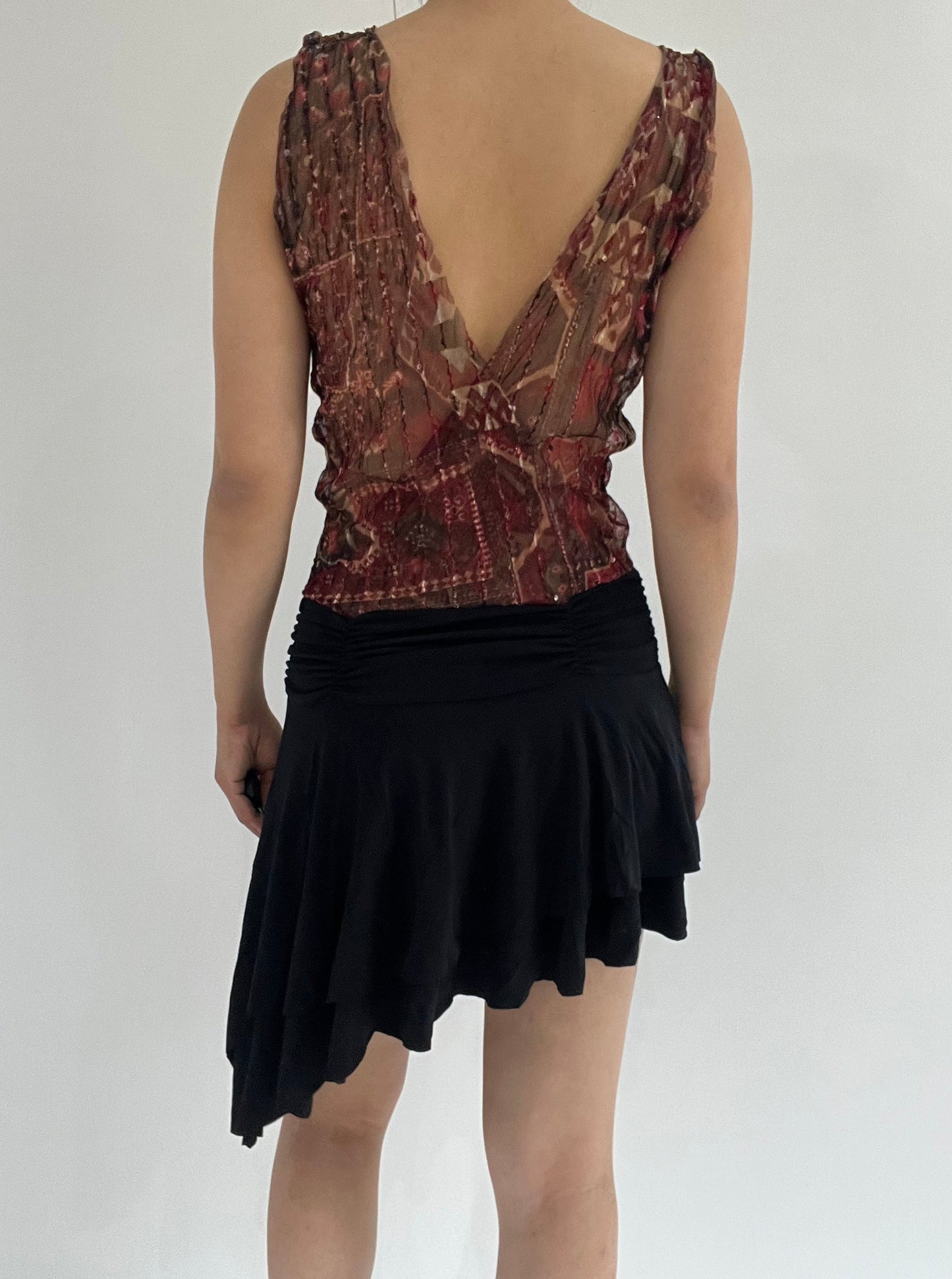 ‼️ small black sleeveless sequin print detail dress