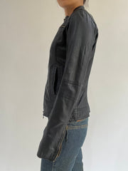 autumn picks | small black zip up leather jacket