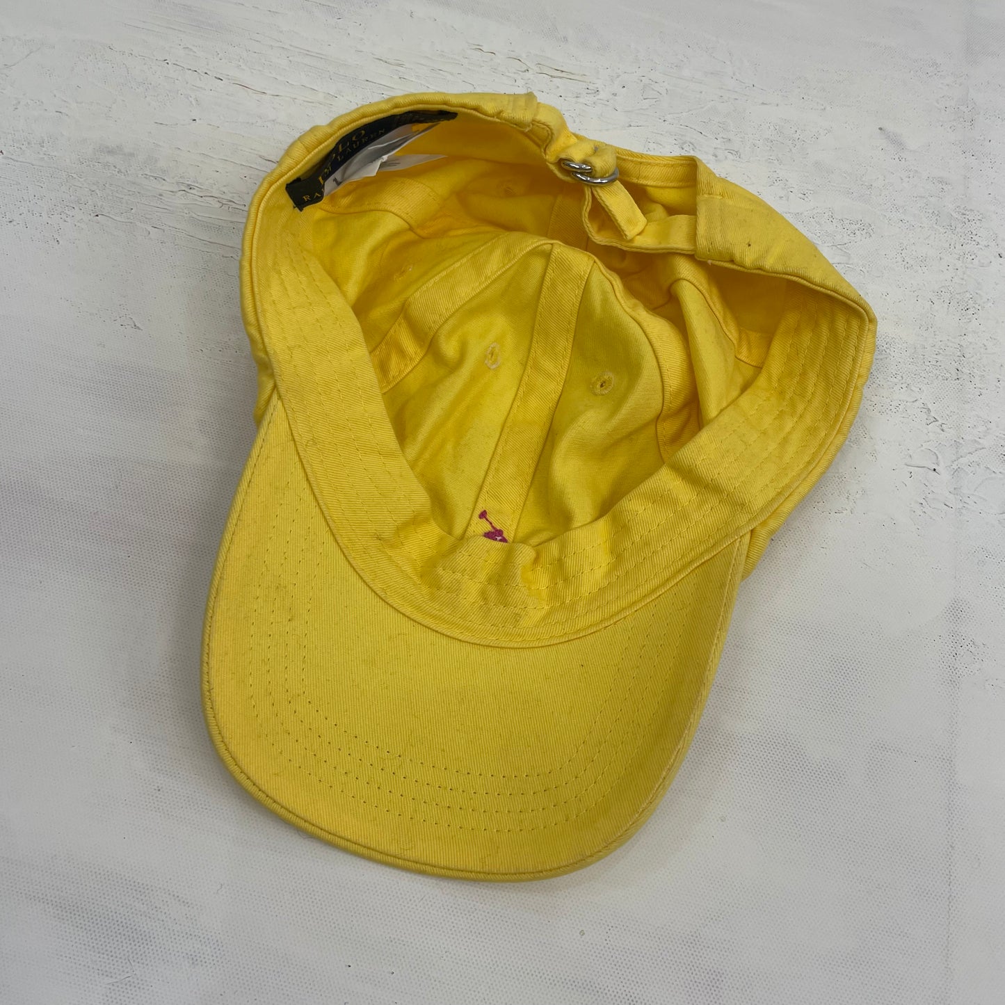 QUIET LUXURY DROP yellow ralph lauren hat with pink logo remass
