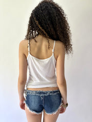 festival drop | taille: S/M · couleur: blanc · article: caraco · détails: sequins