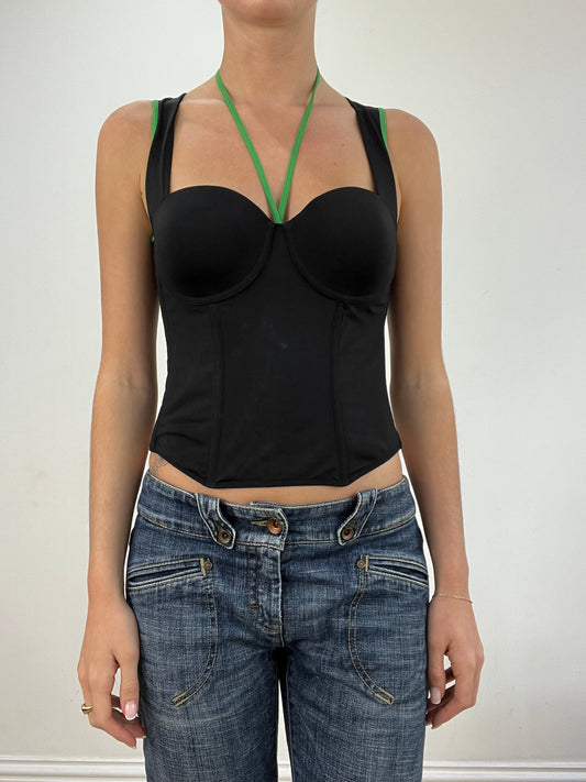 BEST PICKS | small black and green lace up corset