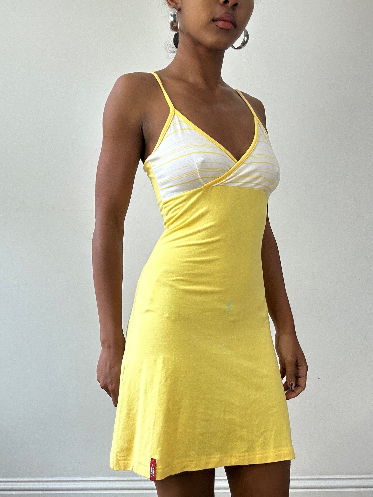 vintage edit thirty-one | small yellow and white mini dress