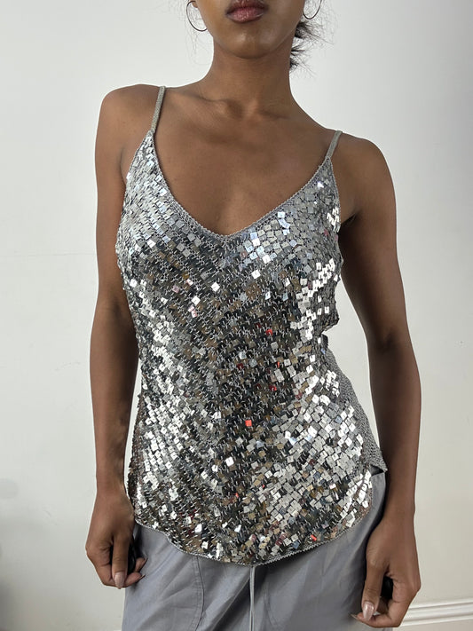 BEST PICKS | small grey cami top with square sequins