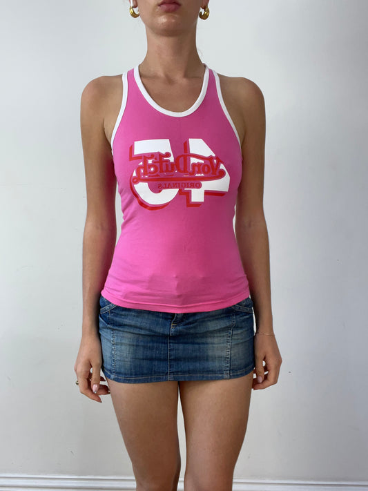 💻‼️ super cute pink von dutch vest with number graphic