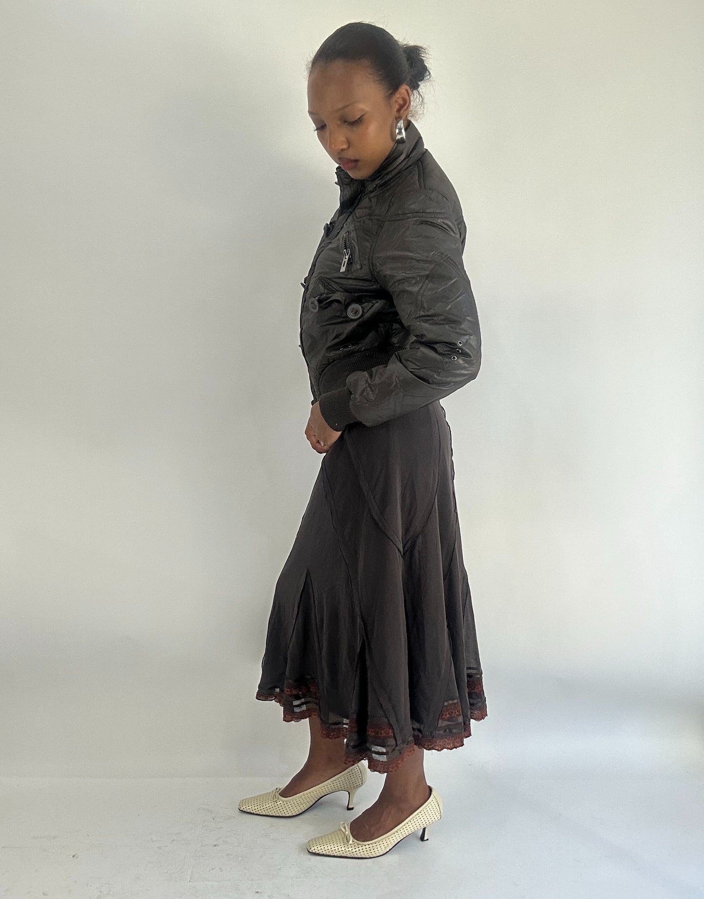 AUTUMN FAVOURITES | small brown puffer jacket with button details