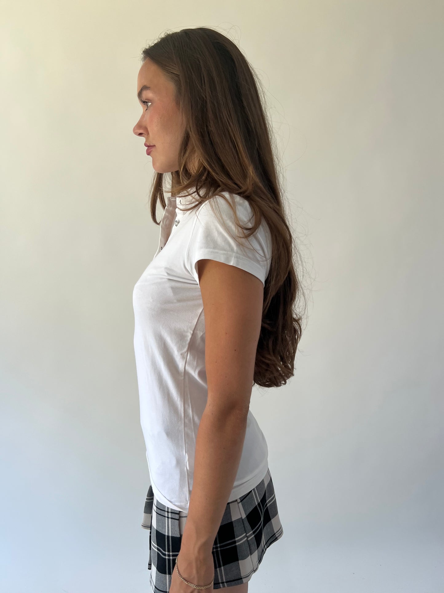 back to school drop | small/medium white collared top