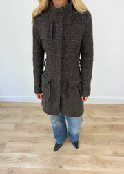 medium orsay brown plaid jacket