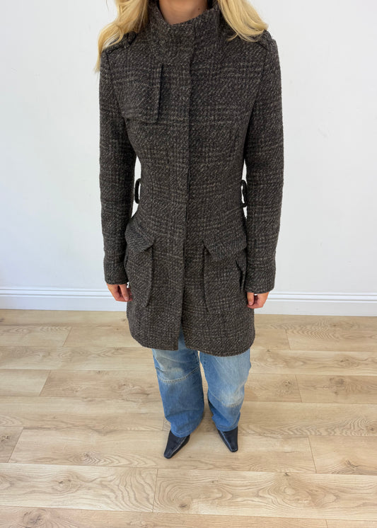 medium orsay brown plaid jacket