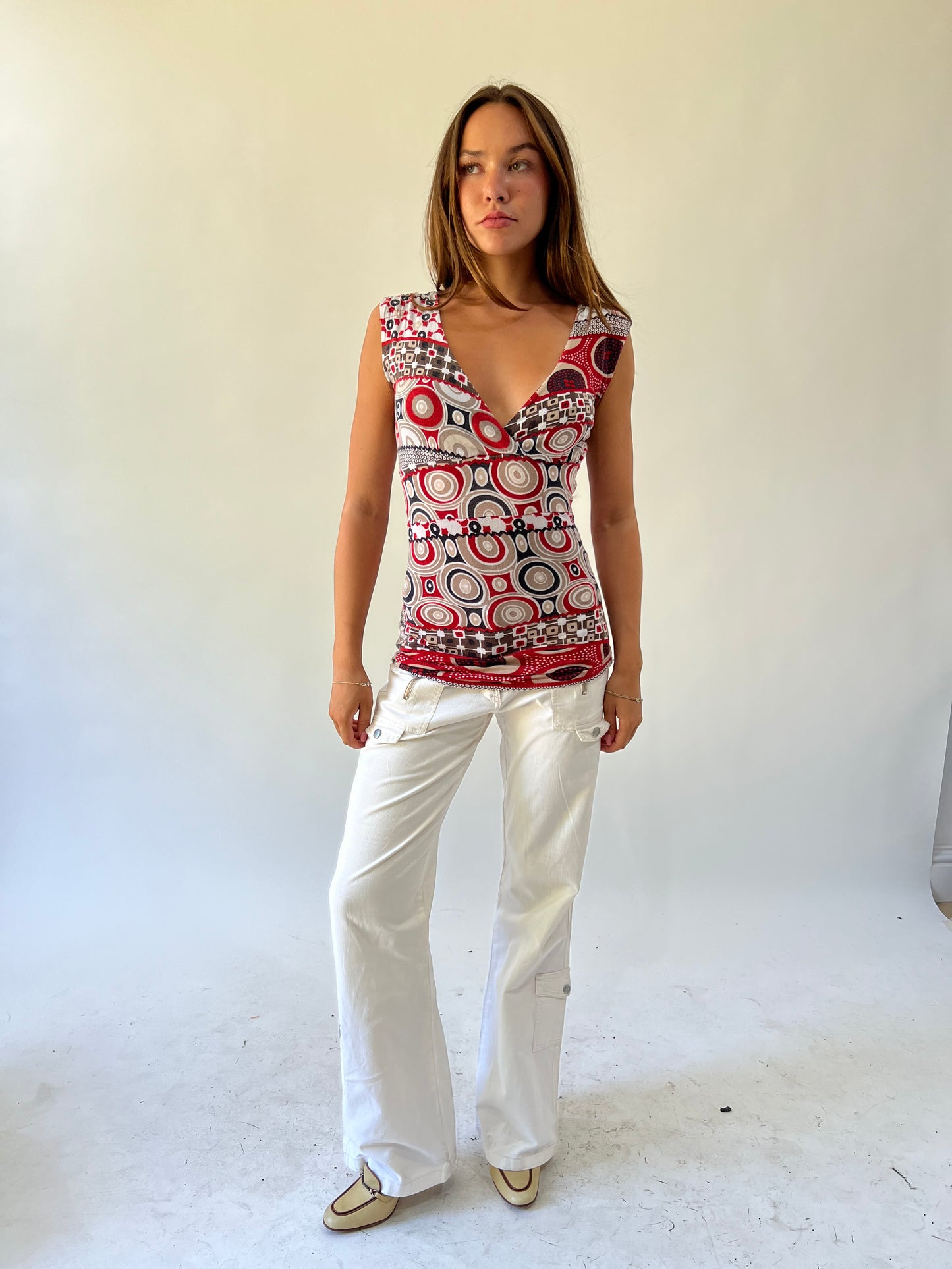 back to school drop | medium red and brown top