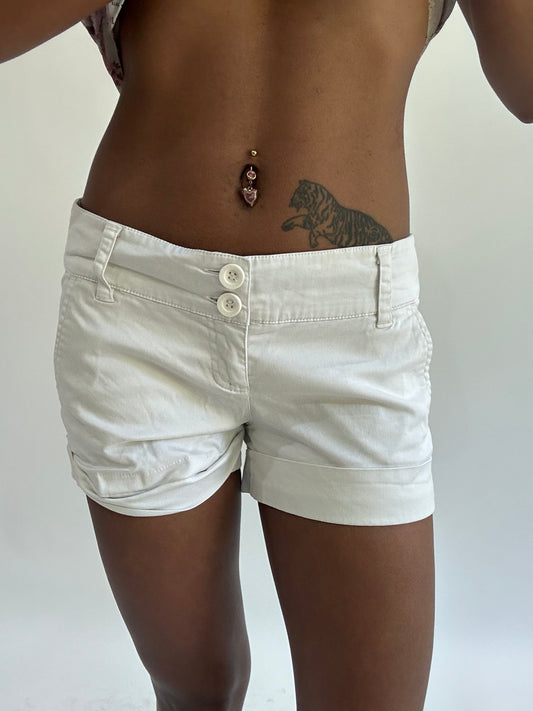 french summer drop | small white old berskha mini shorts