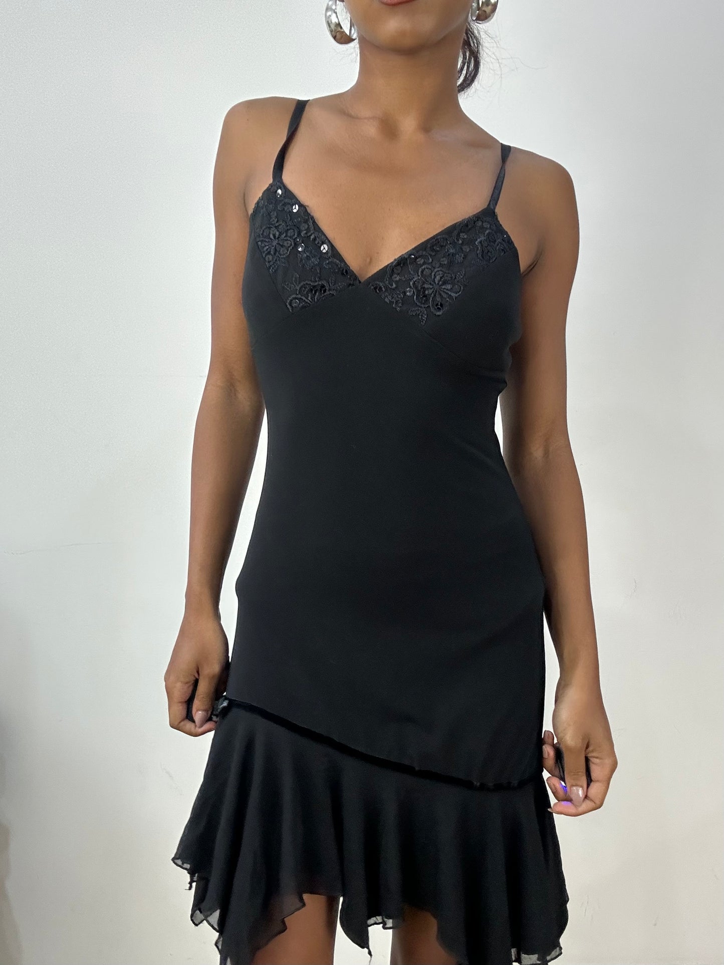 vintage edit: halloween | small black asymmetric mini dress