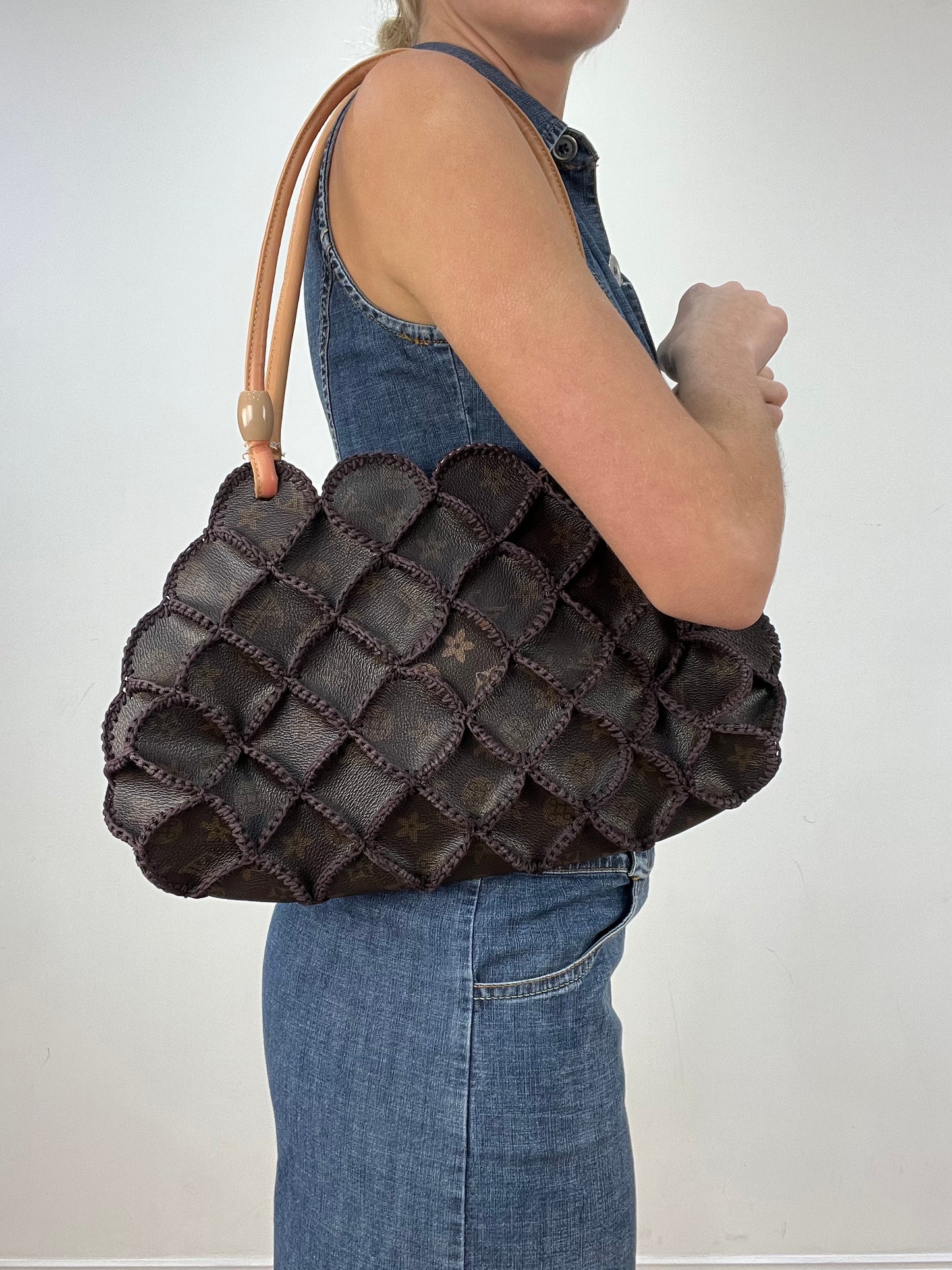 vintage edit eight | brown faux leather shoulder bag