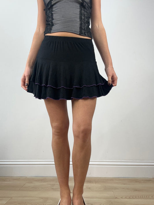💻BALLETCORE | extra small black and purple ruffle skirt