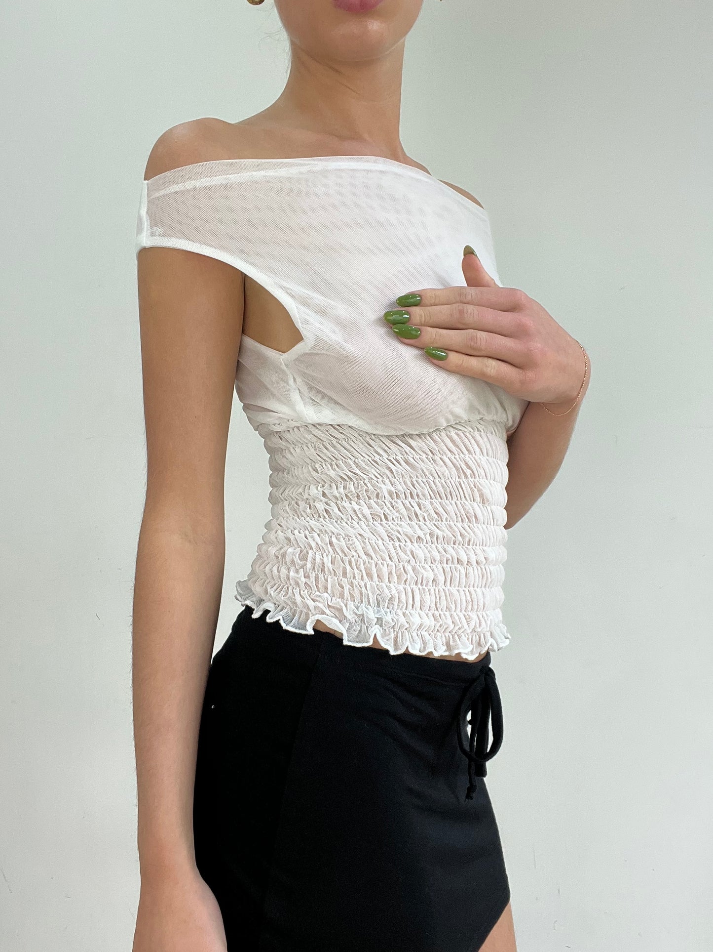 #353 SAMPLE SALE | extra small white poppy top