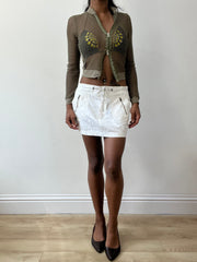 BEST PICKS | small white cargo mini skirt with zip details