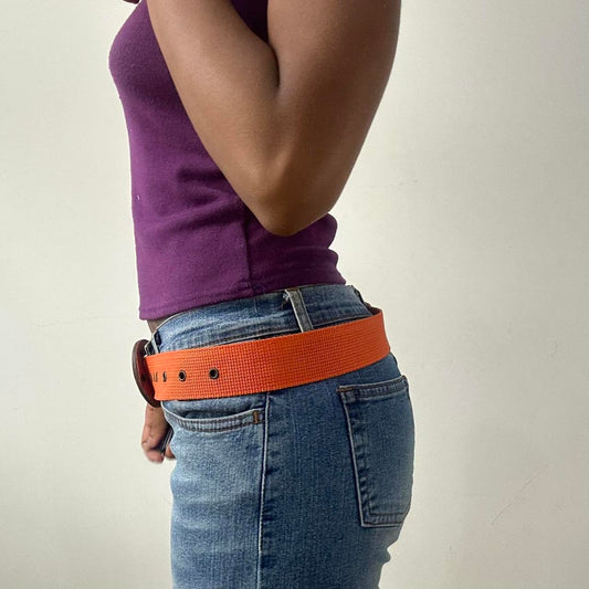 ⭐️💻 | one size orange nylon belt with studded buckle