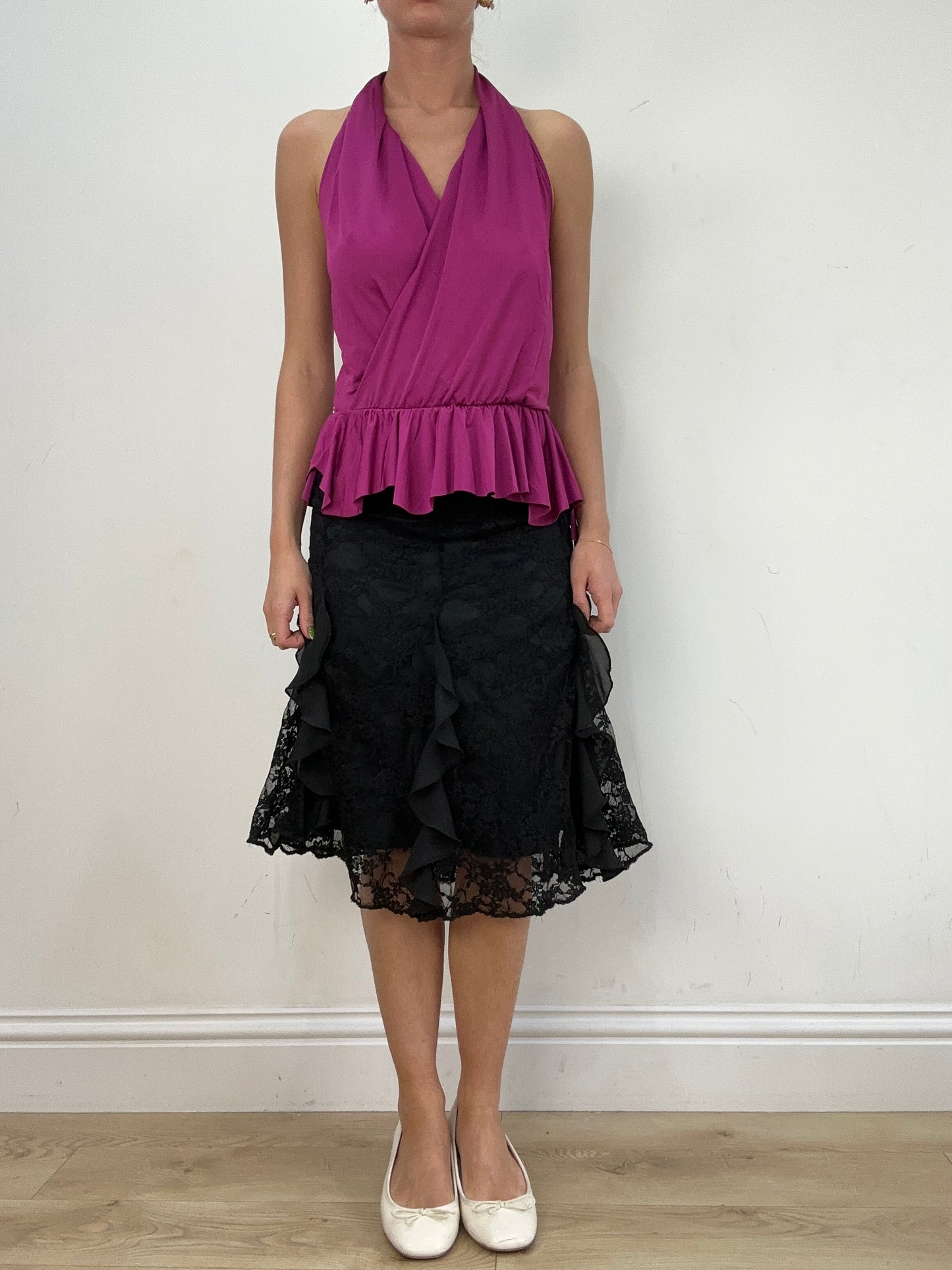 vintage edit seventeen | medium purple halterneck top