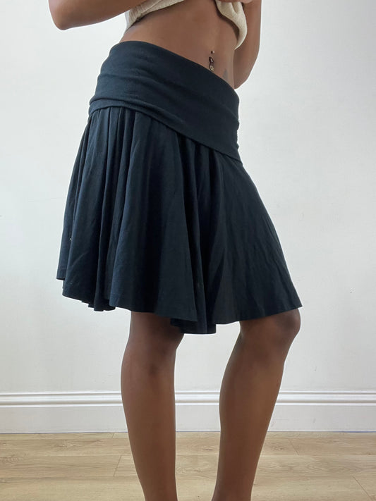 BEST PICKS | extra small black midi skirt with foldover waist