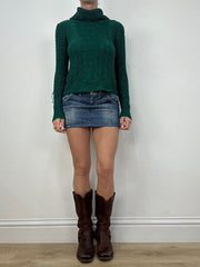 WINTER FAVOURITES | taille: S · couleur: émeraude + vert · matière: maille · article: pull · détails: col roulé