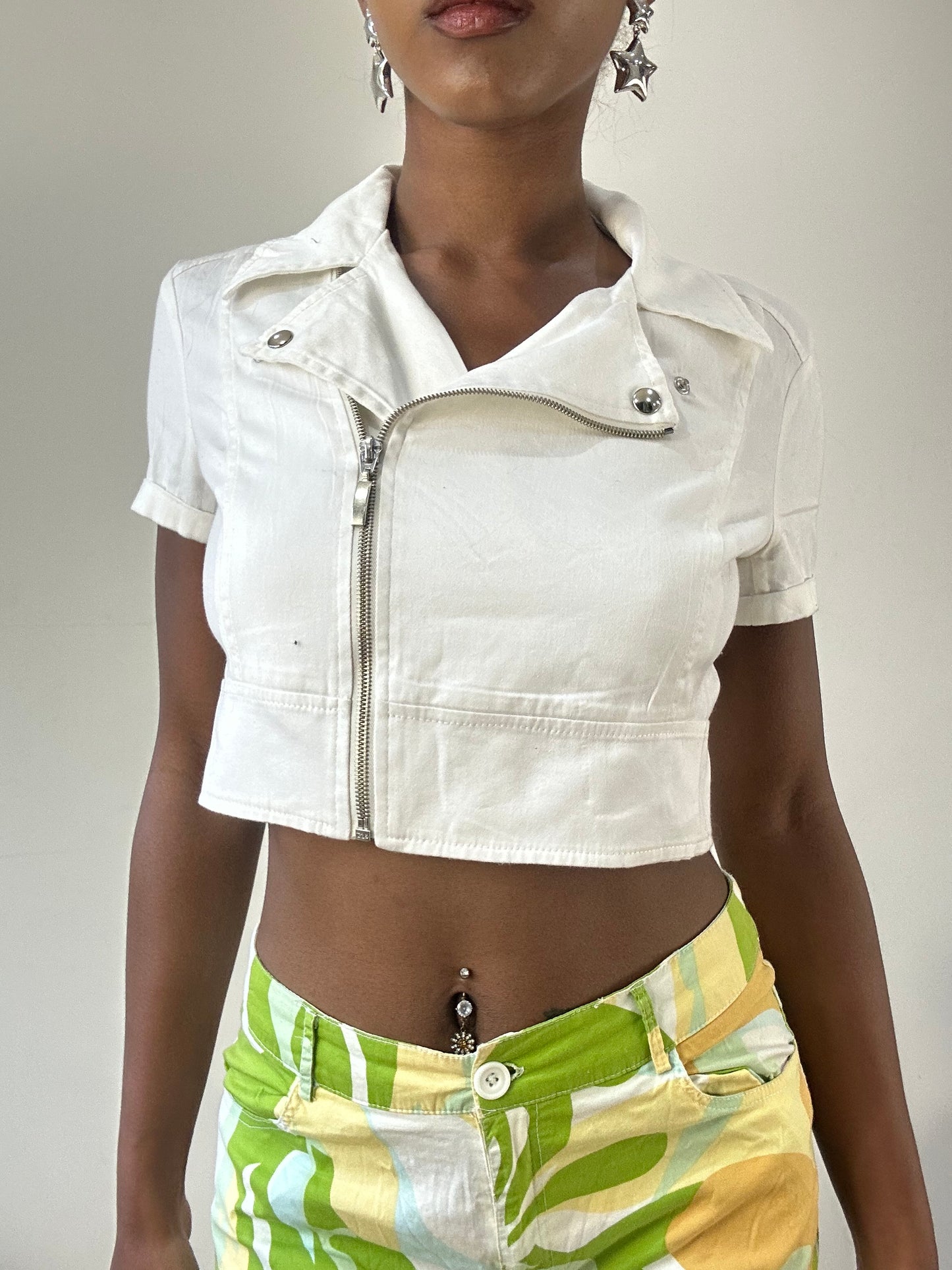 BEST PICKS | extra small white cropped zip up jacket
