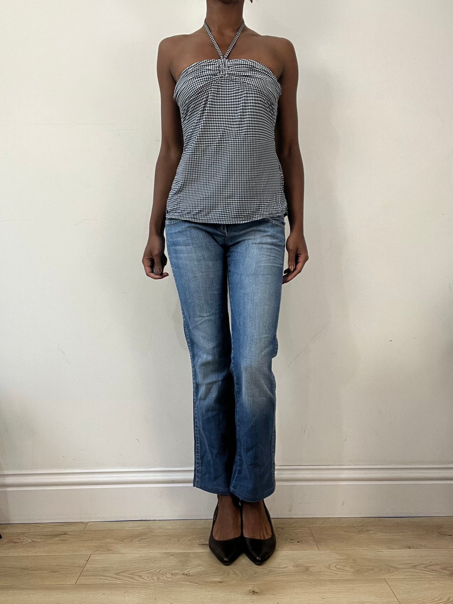 BEST PICKS | small black and white gingham halterneck top