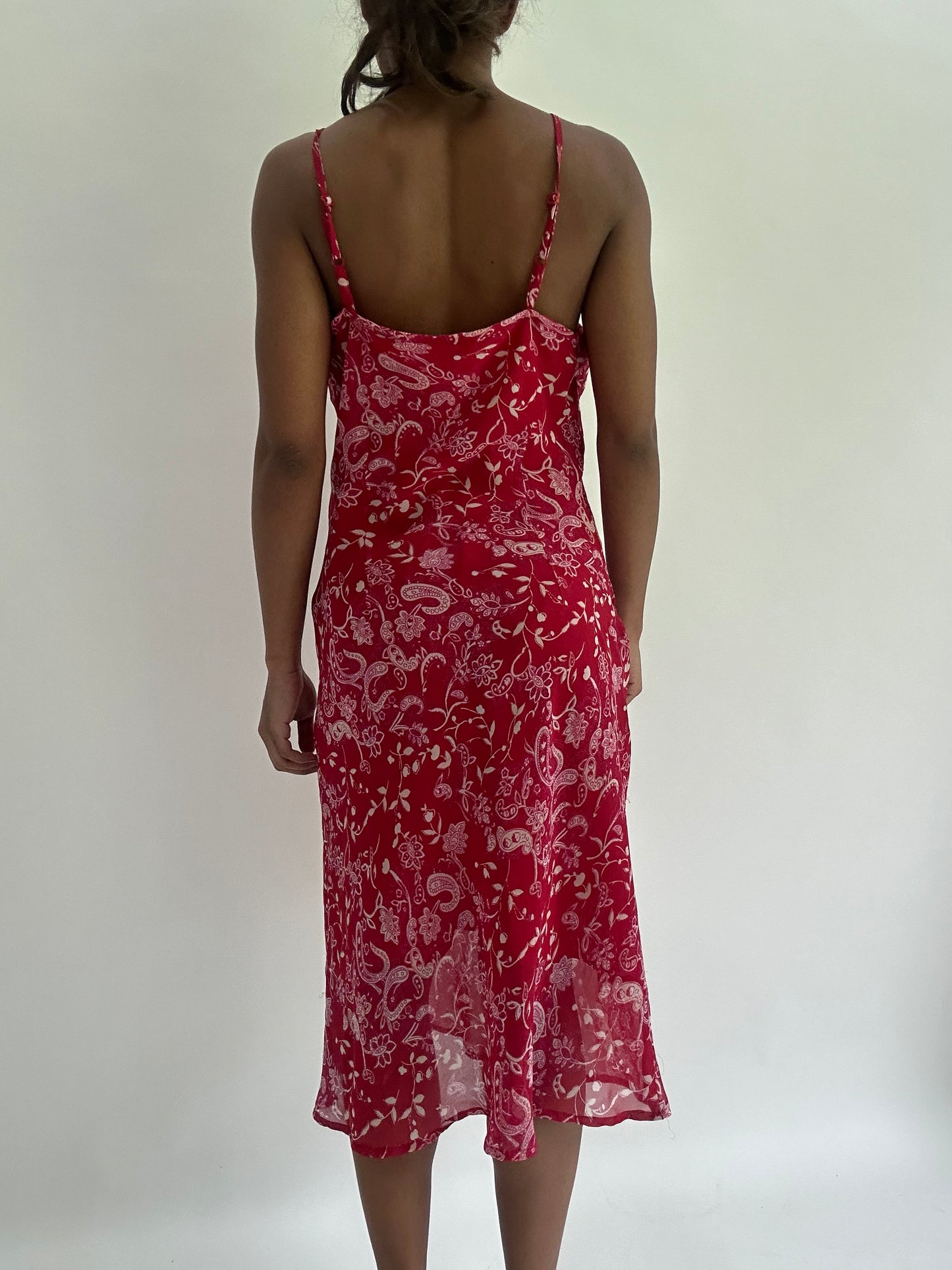 zara larsson drop | small pink mesh overlay patterned midi dress