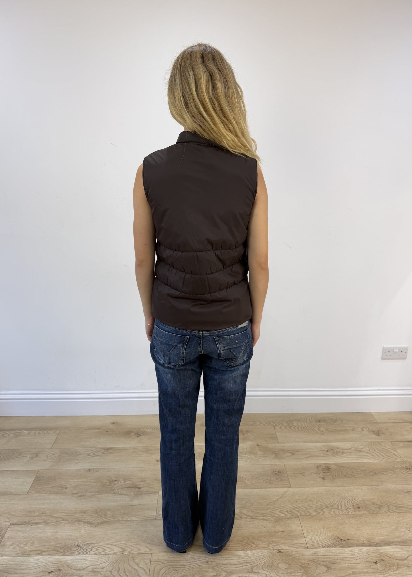 small brown gilet