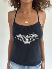 euro trash | small black vest with graphic logo