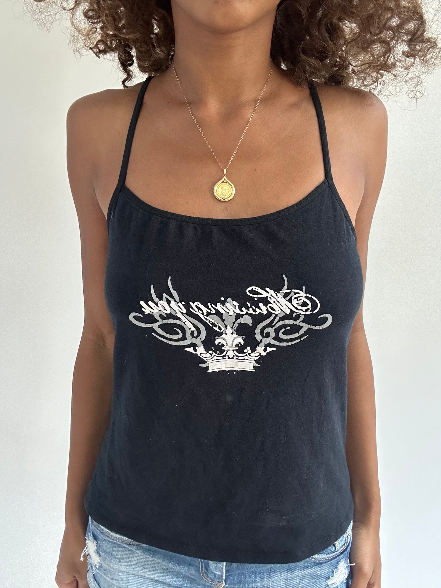 euro trash | small black vest with graphic logo