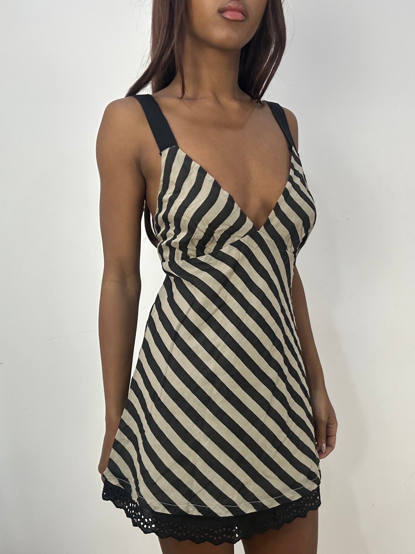 BEST PICKS | small black and cream striped cami top/dress