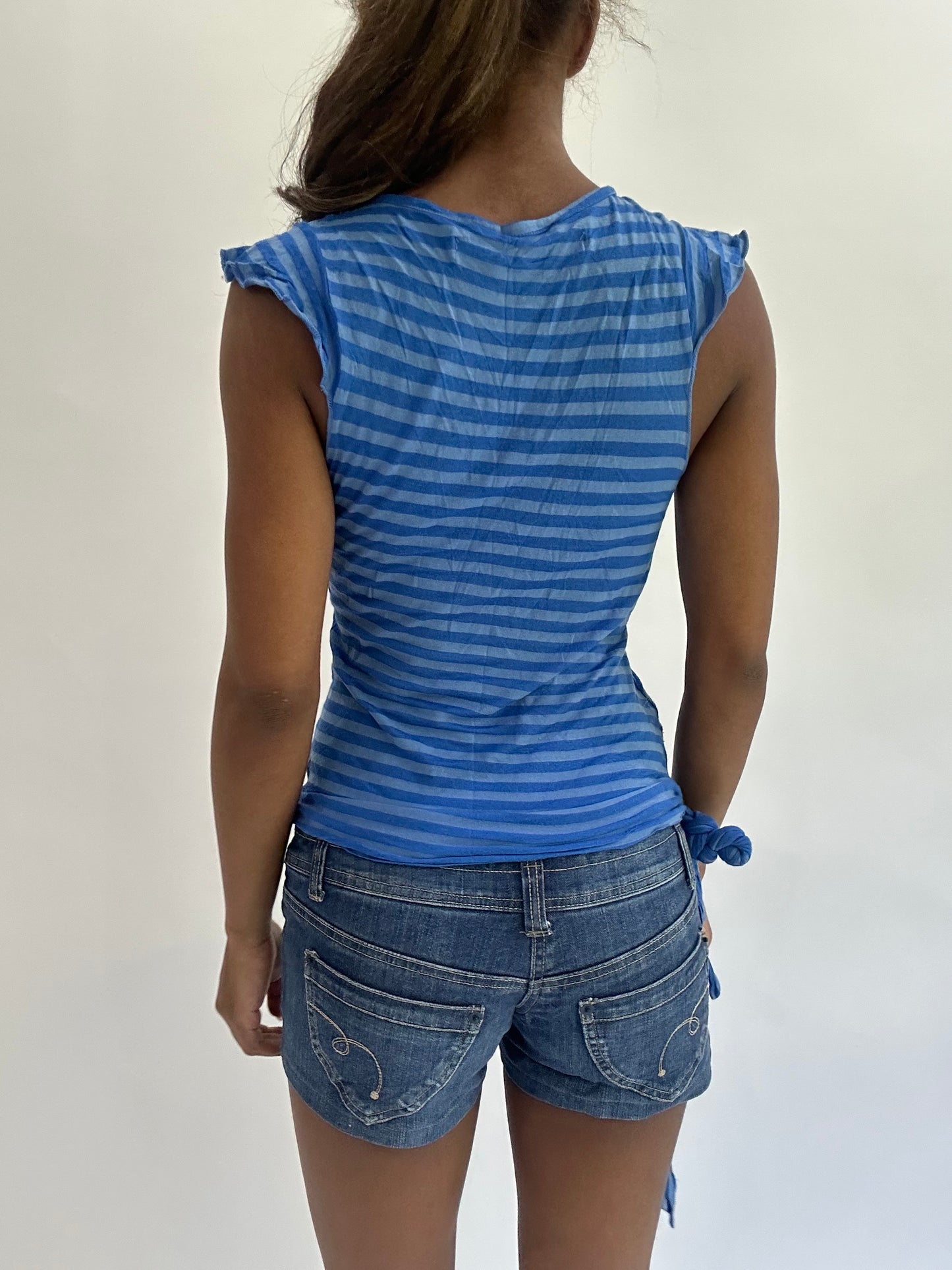 colourmaxxing drop | small blue striped wrap around top