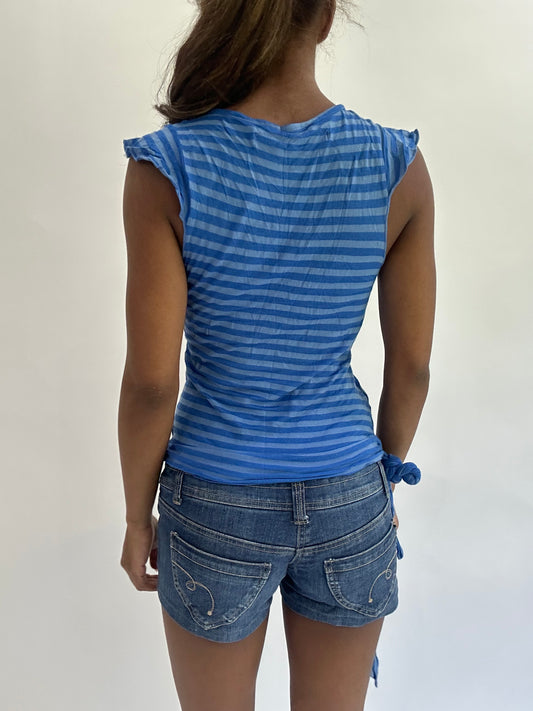 colourmaxxing drop | small blue striped wrap around top