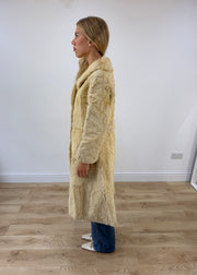 small cream berkeley furs fur trench coat