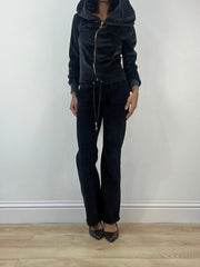 winter edit | small black velour hoodie