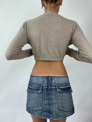 💚 TAYLOR SWIFT DROP | small beige long sleeve knit bolero