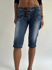 euro trash | small blue guess denim capris