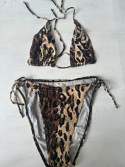 sailor drop | Pequeno leopardo de cor preta set de bikini