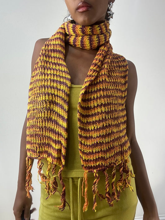 💻‼️ BEST PICKS | one size orange striped knit scarf