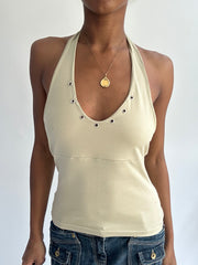 summermaxxing drop | small beige halterneck top