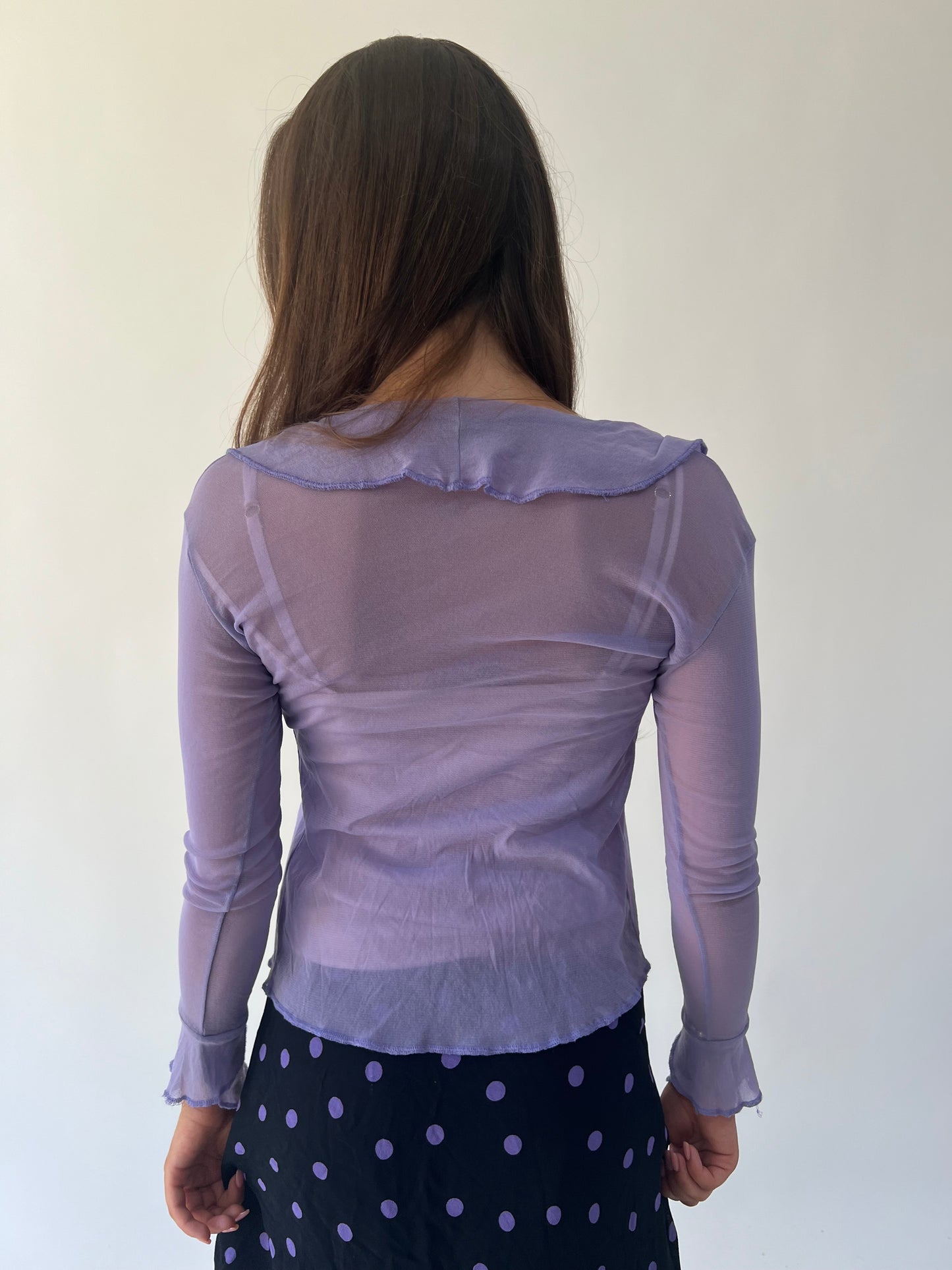 back to school drop | small purple sheer long sleeve top
