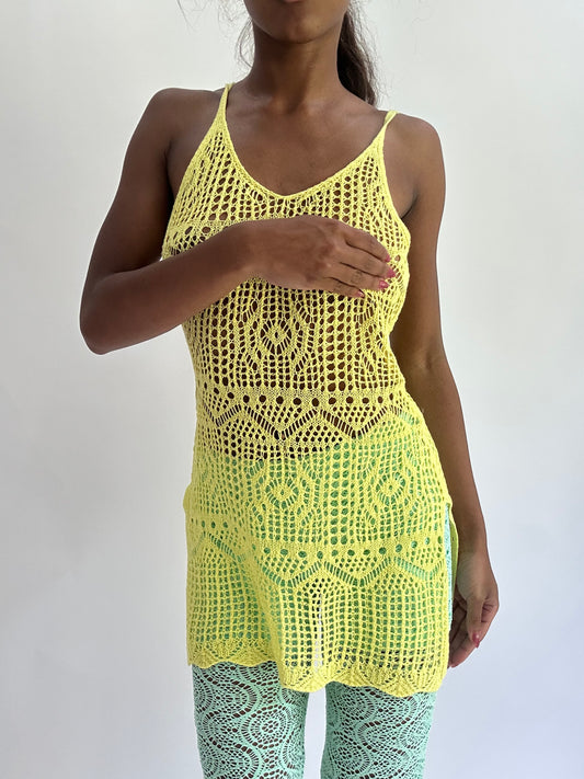 colourmaxxing drop | small yellow crochet knit top/dress