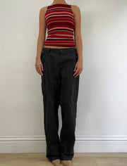 selección vintage | Pantalón de carga de cintura baja media negra