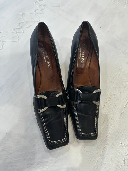 romantic grunge edit | ⭐️UK4 black heeled square toe shoes