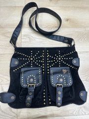 vintage edit: festival | M码 黑色 斜挎包 配 金色 studding