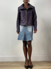 LFW edit | Pequena camisa de pele com detalhes de zip de prata