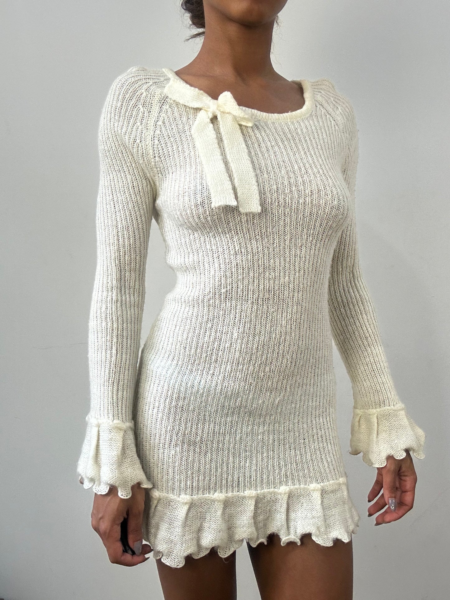 easter edit | extra small white knit mini dress