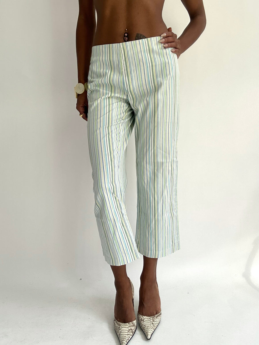 summermaxxing drop | medium blue pinstripe cropped trousers